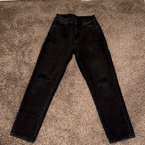American Eagle Jeans Size 2
Regular length
Mom Jean Fit 
Black
Distressed